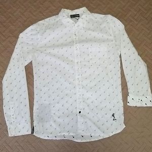 Religion Long Sleeve Button Up Guitar Pattern Shir